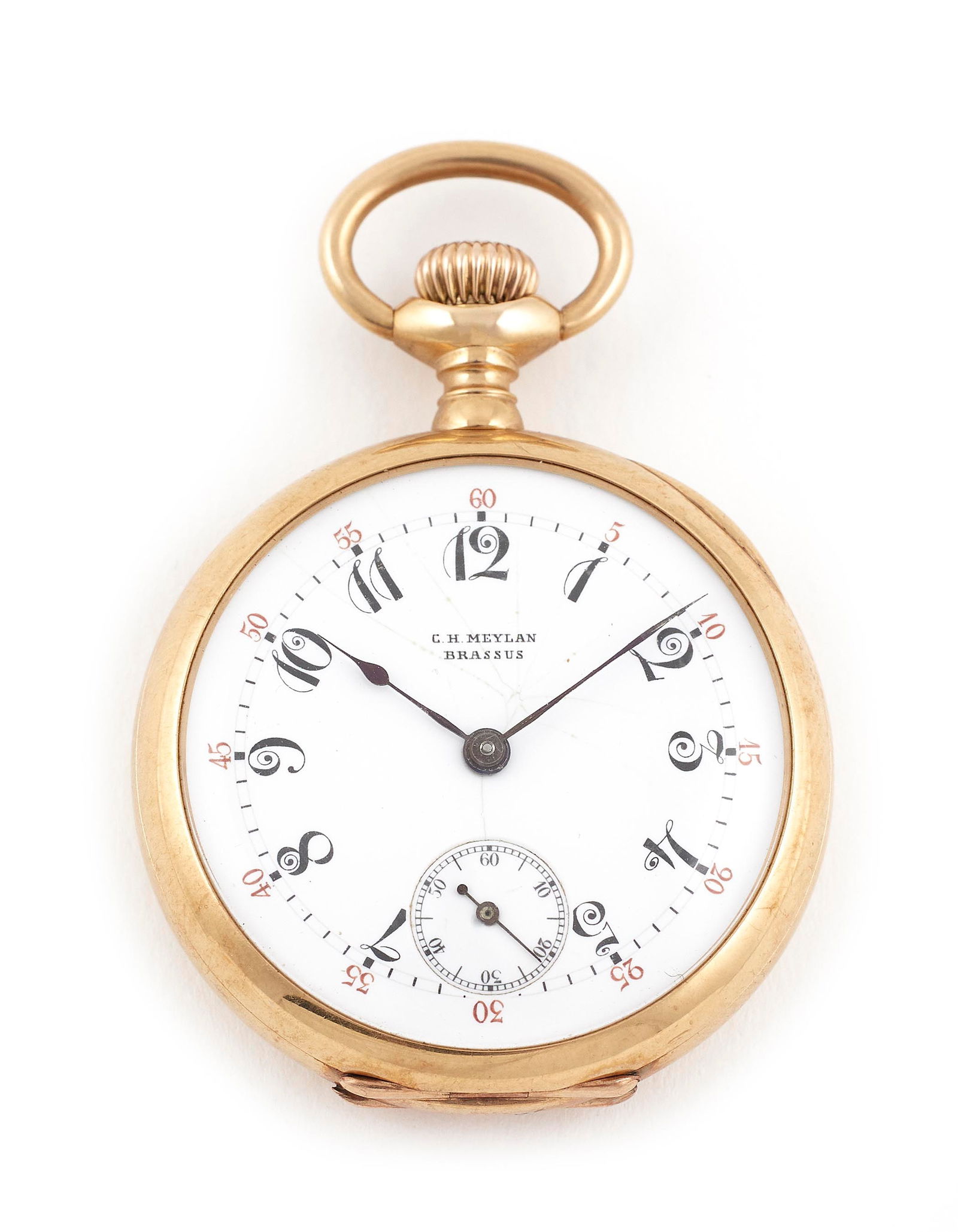 C.H. MEYLAN 18KT ROSE GOLD POCKET WATCH Circa 1896 Approx. 22.56 total dwt. (1 of 2)