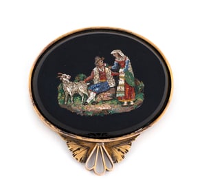 VINTAGE MICROMOSAIC BROOCH