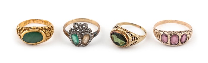 FOUR GOLD RINGS Approx. 10.35 total dwt.