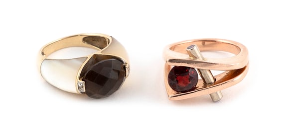 TWO 14KT GOLD RINGS Approx. 11.63 total dwt.