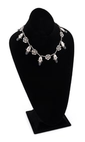 GEORG JENSEN STERLING SILVER AND MOONSTONE NECKLACE Approx. 28.87 total dwt.