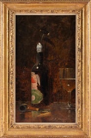 CHARLES NOEL FLAGG (Connecticut/New York/France, 1848-1916), Still life of a bottle of Bass Ale.,