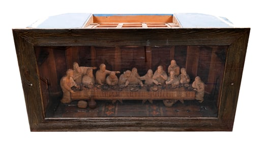 MOISE POTVIN (Canada/Rhode Island, 1876-1948), "The Last Supper", 1948., Carved and polychromed wood