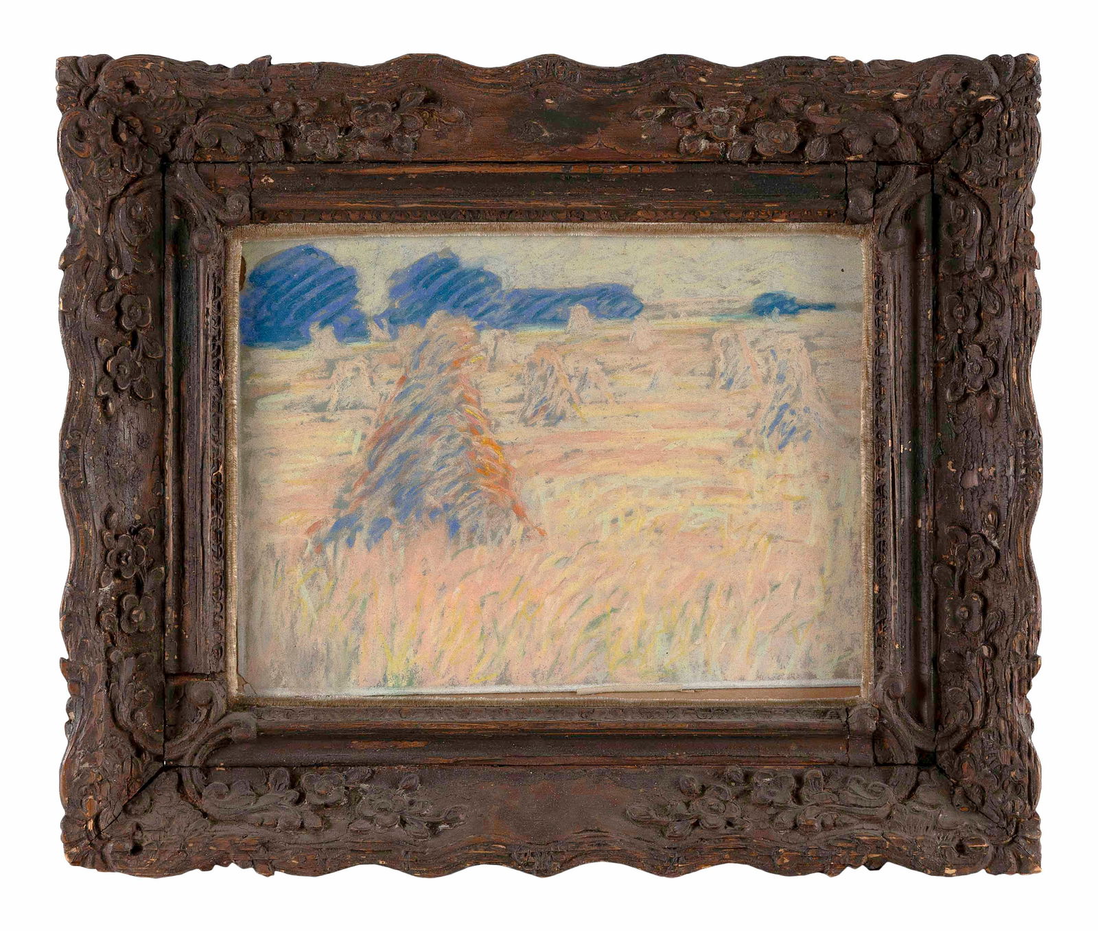 ATTRIBUTED TO ANDREW MICHAEL DASBURG (New York/New Mexico/France, 1887-1979), Haystacks., Pastel on (1 of 2)