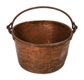 EXTREMELY LARGE COPPER CAULDRON France, 19th Century Height 18". Diameter 27".