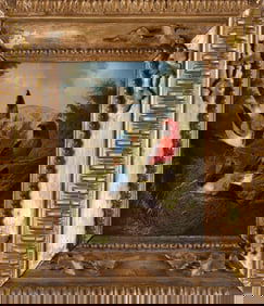 AMERICAN SCHOOL (19th Century,), Three birds., Oil on board, 10" x 8". Framed 15" x 13".