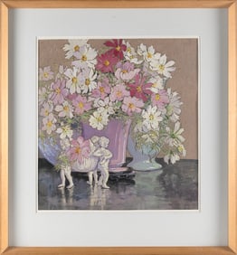 ELEANOR PARKE CUSTIS (District of Columbia/Massachusetts, 1897-1983), Still life of cosmos., Mixed
