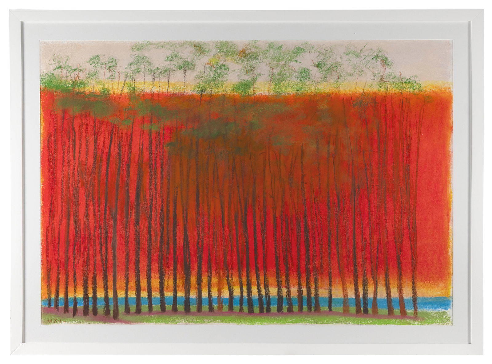 WOLF KAHN (New York/Vermont/Germany, 1927-2020), Intense sunset., Pastel, 29" x 42" sight. Framed: WOLF KAHNNew York/Vermont/Germany, 1927-2020Intense sunset. Signed lower left "W. Kahn".Pastel, 29" x 42" sight. Framed 36" x 48". Provenance:The artist.The Collection of Kevin Rita.Private C
