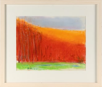 WOLF KAHN (New York/Vermont/Germany, 1927-2020), Pertaining to Orange., Pastel on paper, 11" x 13.5"