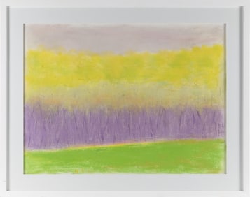 WOLF KAHN (New York/Vermont/Germany, 1927-2020), Spring purple., Pastel on paper, 21" x 28.5" sight.