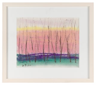 WOLF KAHN (New York/Vermont/Germany, 1927-2020), Yellow to pink sky., Pastel on paper, 10.5" x 13.5"