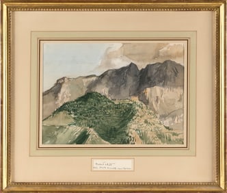 ROBERT WHITE (America, 20th Century), "Monte Avocata from Ravello"., Watercolor, 10" x 14" sight.