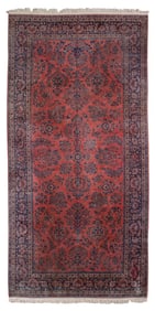 SAROUK RUG: 7'10" X 15'8" Circa 1910-20