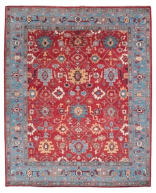 MAHAL DESIGN RUG: 7'10" X 9'7" 21st Century