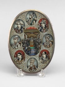 INDIAN SCHOOL (Late 19th/Early 20th Century,), Commemorative panel, 5.625" x 4".