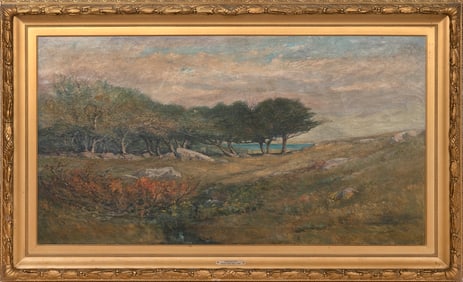 EDWARD CLARKE CABOT (Massachusetts, 1818-1901), "Nonquitt"., Oil on canvas, 25" x 46". Framed 33" x