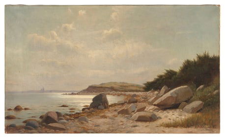 LEMUEL D. ELDRED (Massachusetts, 1848-1921), Coastal landscape, likely southeastern Massachusetts.,