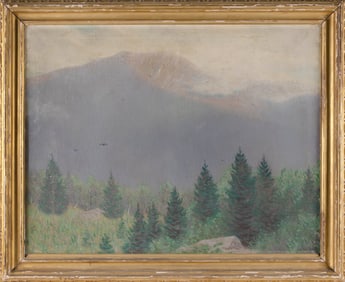 WILLIAM WORCESTER CHURCHILL (Massachusetts/Washington, D.C., 1858-1926), Mountain landscape., Oil on