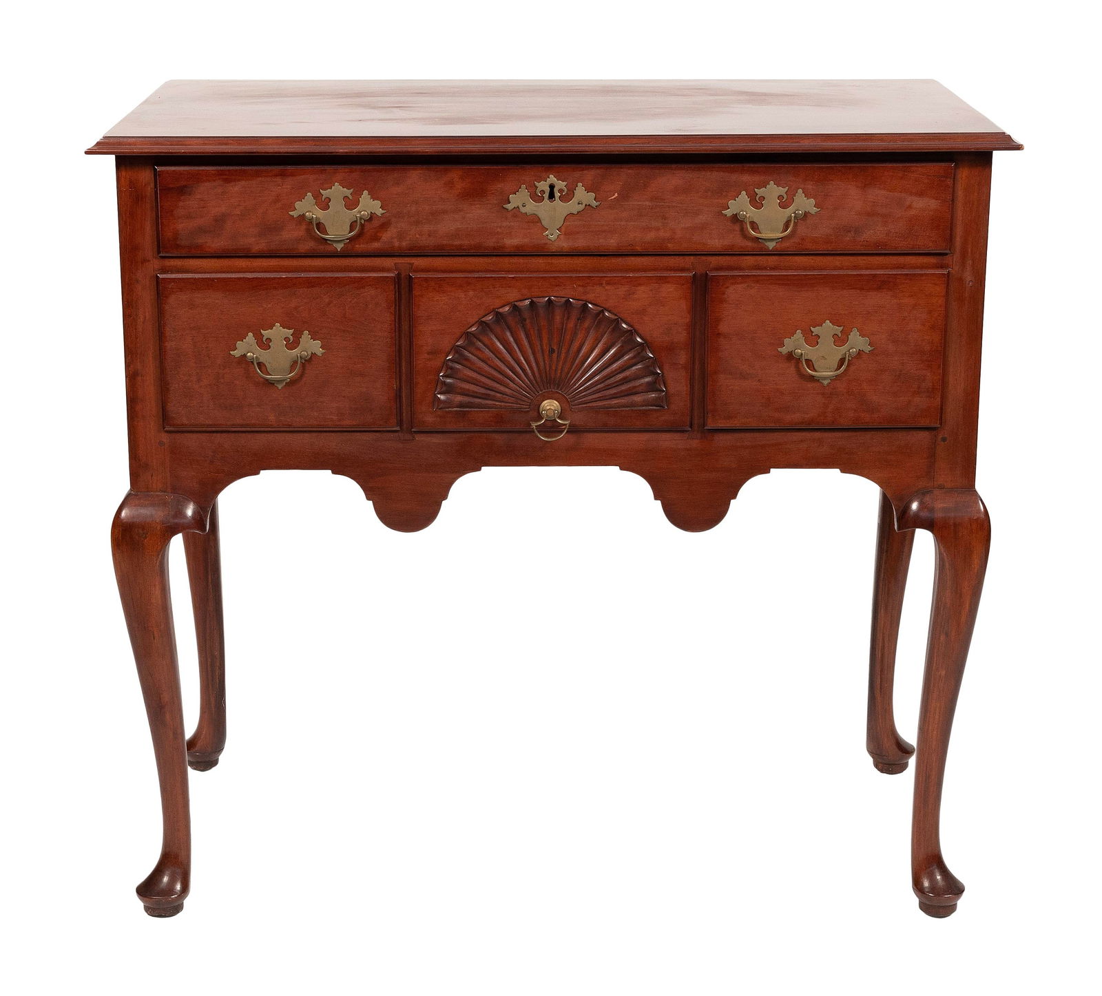 QUEEN ANNE CHERRY HIGHBOY BASE Massachusetts, Mid-18th Century Height 36.75". Width 39". Depth 21". (1 of 5)