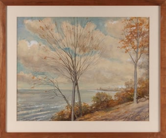 HUGH BOLTON JONES (New York/Maryland/Massachusetts/France, 1848-1927), River landscape., Watercolor