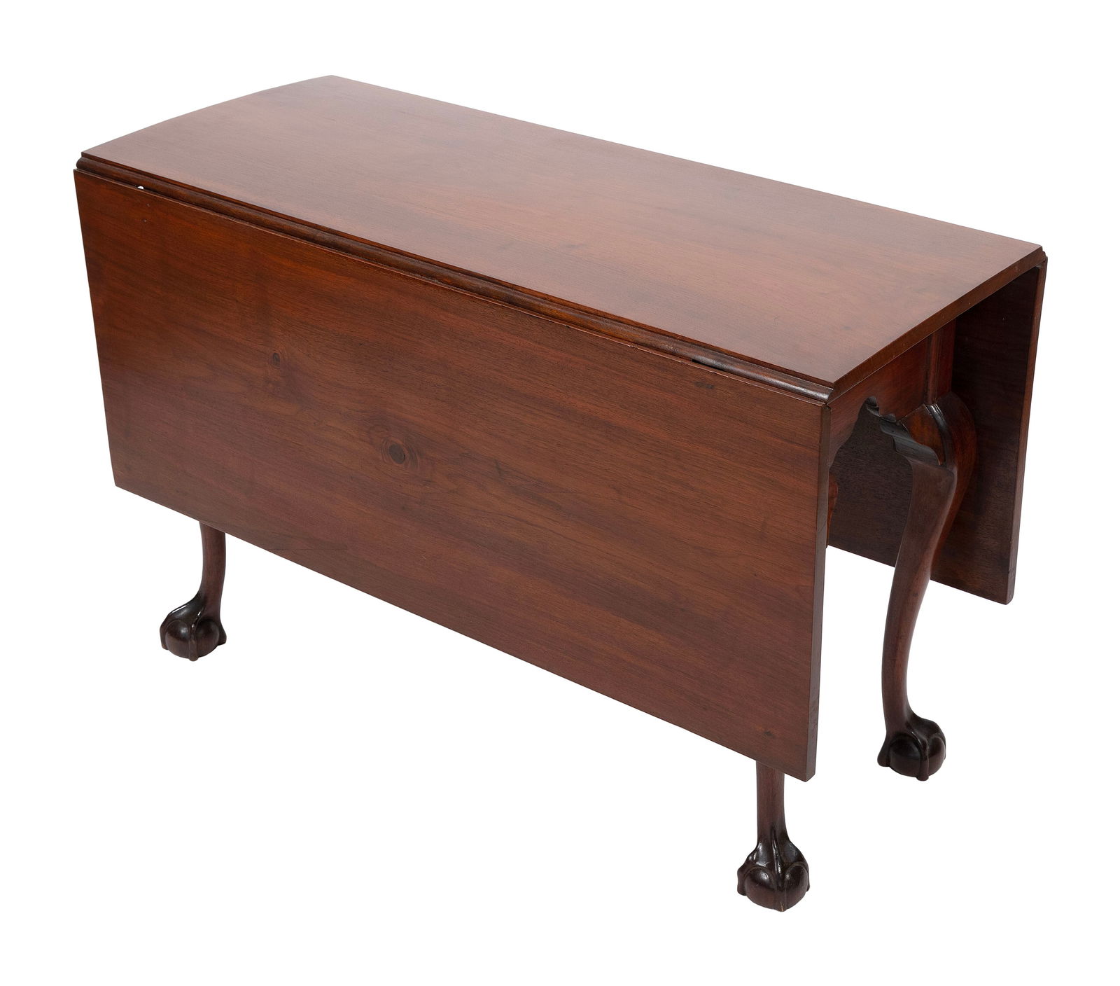 CHIPPENDALE WALNUT DROP-LEAF TABLE Pennsylvania, Circa 1770 Height 27.5". Length 17" plus two 17" (1 of 1)