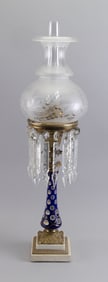 BOSTON & SANDWICH GLASS CO. SOLAR LAMP ATTRIBUTED TO HENRY HOOPER Mid-19th Century Height to top of