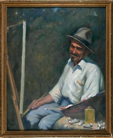 DANA RIPLEY POND (Massachusetts/New York, 1881-1962), Self portrait., Oil on canvas, 40" x 32".