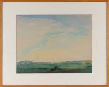 WILSON HENRY IRVINE (Connecticut/Illinois, 1869-1936), Clouds over an expansive landscape.,