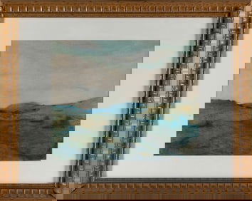 WILSON HENRY IRVINE (Connecticut/Illinois, 1869-1936), Landscape with rolling hills., Watercolor on