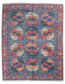 AFGHAN BOKHARA DESIGN: 8'0" X 10'0" 21st Century