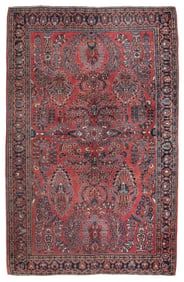 SAROUK RUG: 4'3" X 6'7" Circa 1920