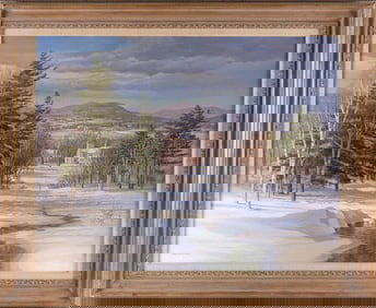 CARL WUERMER (New York/California/Germany, 1900-1981), "Late Afternoon, Winter"., Oil on canvas, 25"