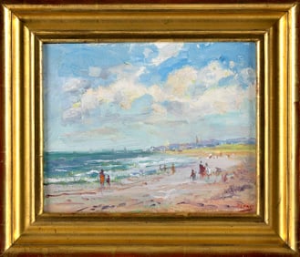 ROGER WILSON DENNIS (Connecticut, 1902-1996), "Darkness Beach - Waterford, Connecticut"., Oil on