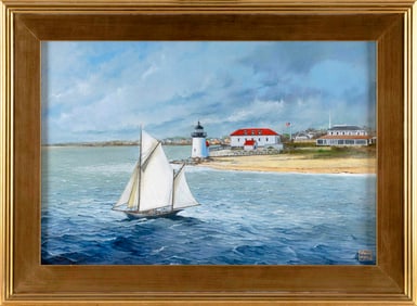 YASEMIN KYRENA TOMAKAN (Connecticut/Massachusetts/Turkey, 1958-), "Rounding Brant Point, Nantucket",