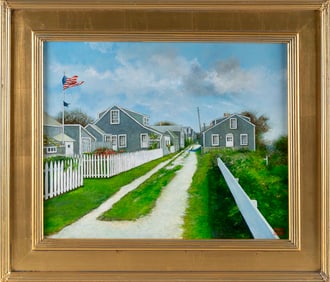 YASEMIN KYRENA TOMAKAN (Connecticut/Massachusetts/Turkey, 1958-), "'Sconset Pathway", 2024., Oil on