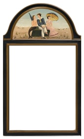 RALPH EUGENE CAHOON, JR. (Massachusetts, 1910-1982), Dome-top mirror with a painting of a sailor and