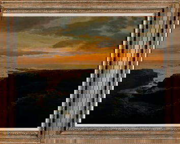 FREDERICK JUDD WAUGH (New Jersey/Massachusetts, 1861-1940), Sunset., Oil on masonite, 30" x 40".