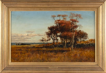 WILLIAM STARBUCK MACY (Massachusetts/California, 1853-1945), "Autumn Landscape"., Oil on canvas, 18"