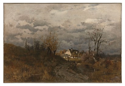 WILLIAM STARBUCK MACY (Massachusetts/California, 1853-1945), Rural scene with house and figures
