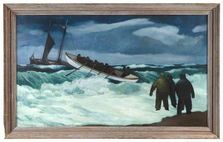 TOD (RAPHAEL LEROY) LINDENMUTH (Massachusetts/Florida, 1885-1976), The Rescue Dory., Oil on canvas,