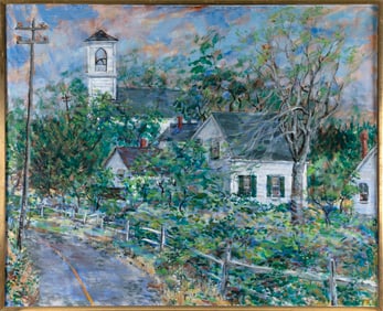 MILTON WRIGHT (Massachusetts/Ohio, 1920-2005), Heading toward the Christian Union Church, Route 6A.,