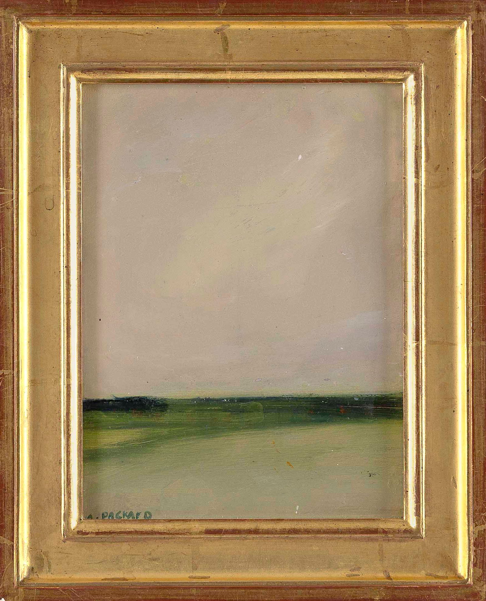 ANNE PACKARD (New Jersey/Massachusetts, 1933-), Provincetown seascape., Oil on board, 8" x 6".: ANNE PACKARDNew Jersey/Massachusetts, 1933-Provincetown seascape. Signed lower left "A. Packard".Oil on board, 8" x 6". Framed 10.25" x 8.5".