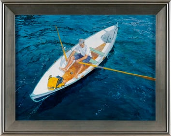 DAHL TAYLOR (New York, 1954-), Out for a row., Oil on canvas, 18" x 24". Framed 23" x 29".