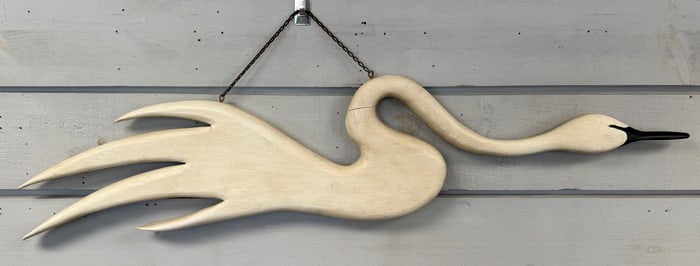 MICHAEL BACLE CARVED WOODEN SWAN SILHOUETTE Nantucket, Massachusetts/Virginia, Contemporary Length