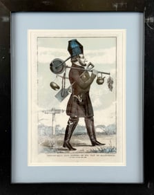 N. CURRIER LITHOGRAPH "THE INDEPENDENT GOLD HUNTER ON HIS WAY TO CALIFORNIA. I NEITHER BORROW NOR