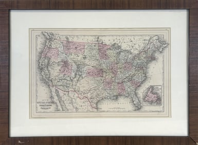 W. WILLIAMS ENGRAVED "MAP OF THE UNITED STATES AND TERRITORIES. TOGETHER WITH CANADA &C"