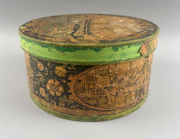 TONY SARG (New York/England, 1882-1942), Chromolithograph-decorated box, Height 5". Diameter 9.75".