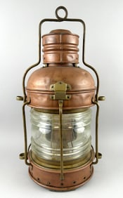 COPPER MASTHEAD LIGHT 20th Century Height 21". Width 11".