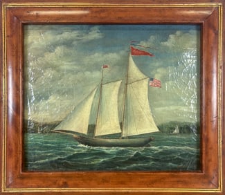 ANTIQUE-STYLE PORTRAIT OF THE SHIP "CANADA" Late 20th/Early 21st Century. Oil on canvas.