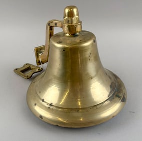 BRASS BELL, POSSIBLY FROM A YACHT 20th Century Height 7.5".